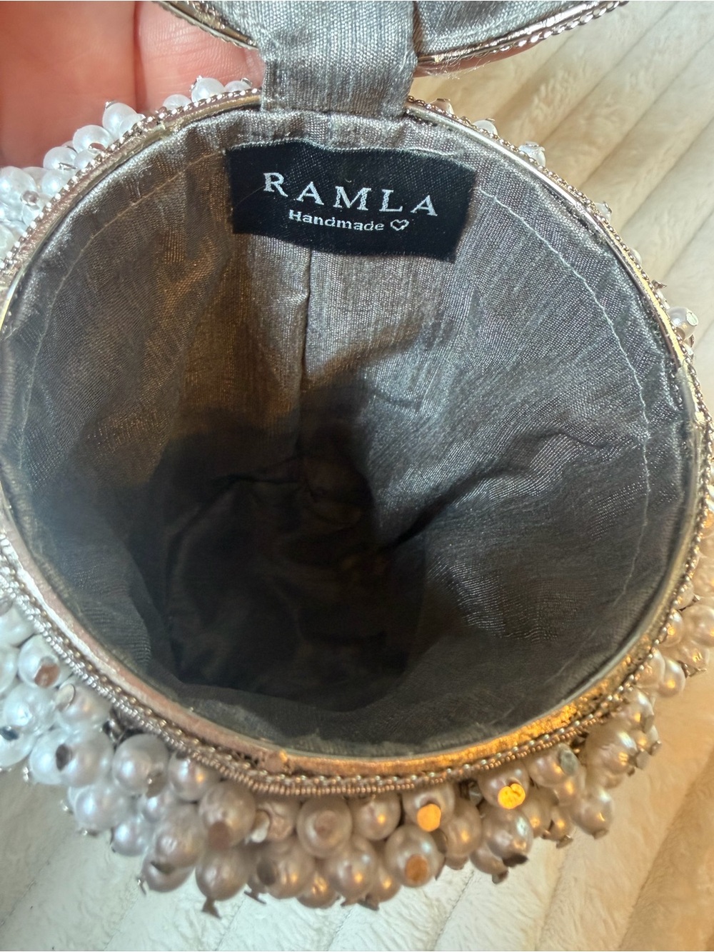 RAMLA Cocktail Pearl Handbag NWOT - Picture 7 of 14